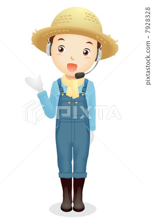 Male illustration of a straw hat Male illustration of a straw hat 7928328