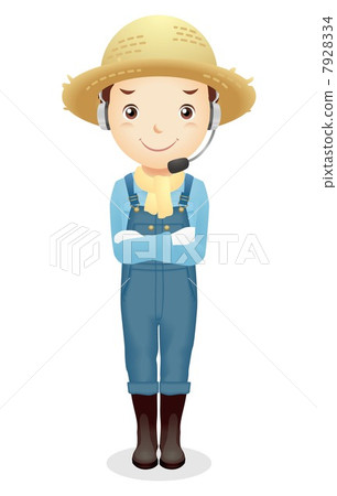 草帽的男性例證 7928334