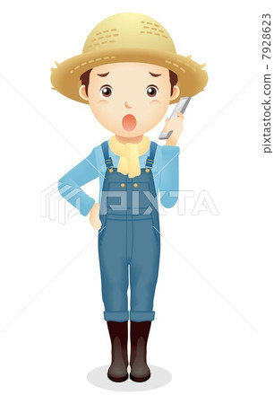 Male illustration of a straw hat 7928623