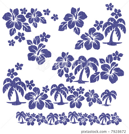 Palm trees and hibiscus Palm trees and hibiscus 7928672