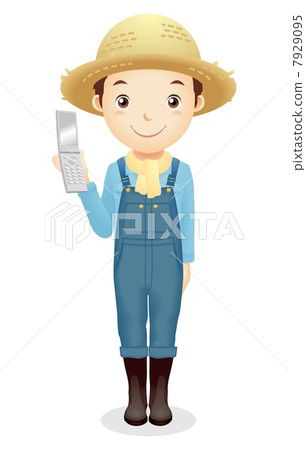 Male illustration of a straw hat Male illustration of a straw hat 7929095