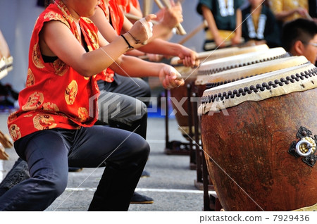 Summer festival Japanese drum performance Summer festival Japanese drum performance 7929436