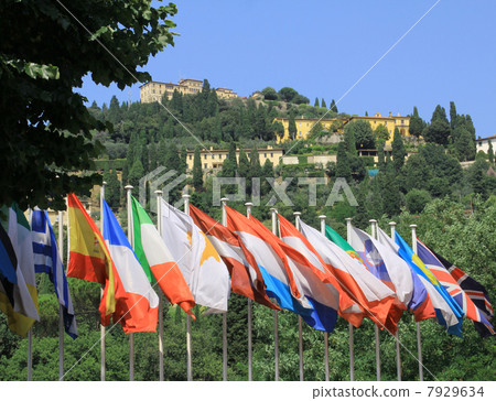 飄揚 國旗 佛羅倫薩 7929634