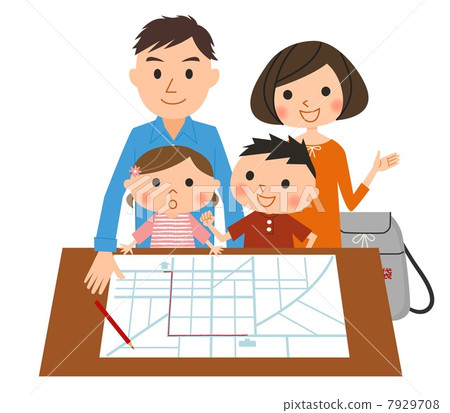 Family to check evacuation route Family to check evacuation route 7929708