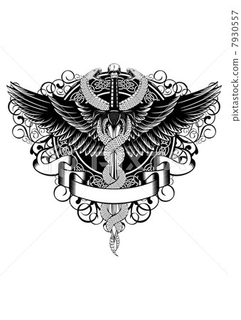 Wings, patterns, fantasy sword and serpents 7930557