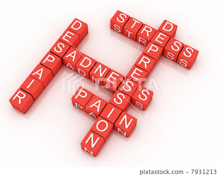 Depression cubes with the letters in a crossword puzzle Depression cubes with the letters in a crossword puzzle 7931213
