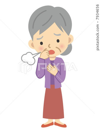 Elderly women who cough - Stock Illustration [7934656] - PIXTA