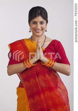 A Rajasthani woman greeting 7935050