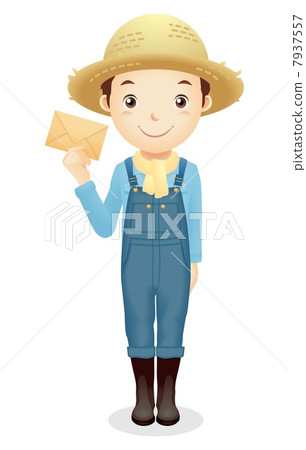 Male illustration of a straw hat Male illustration of a straw hat 7937557