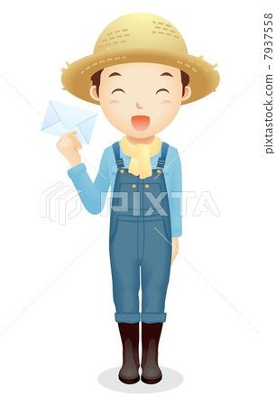 Male illustration of a straw hat Male illustration of a straw hat 7937558