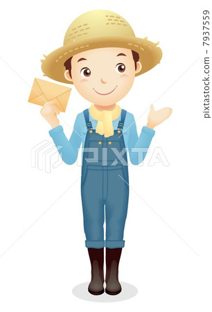 Male illustration of a straw hat Male illustration of a straw hat 7937559