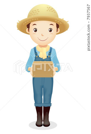 Male illustration of a straw hat - Stock Illustration [7937567] - PIXTA