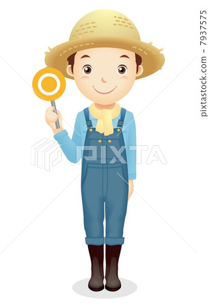 Male illustration of a straw hat Male illustration of a straw hat 7937575