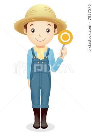 草帽的男性例證 7937576