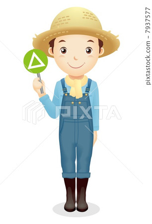 Male illustration of a straw hat Male illustration of a straw hat 7937577