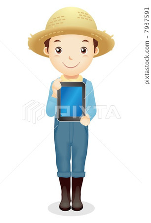 Male illustration of a straw hat Male illustration of a straw hat 7937591