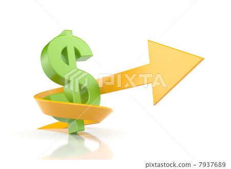 Dollar sign with arrow. Symbolize growth 7937689