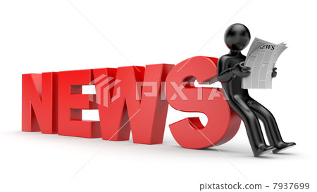 3d person read newspaper 7937699