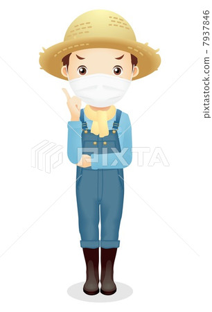Male illustration of a straw hat Male illustration of a straw hat 7937846