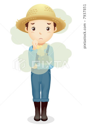 草帽的男性例證 草帽的男性例證 7937851