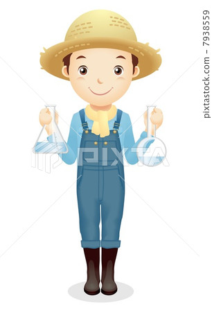 Male illustration of a straw hat Male illustration of a straw hat 7938559