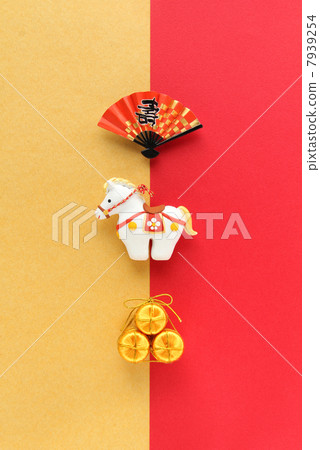 Horse & horseback two-color central vertical 01 7939254