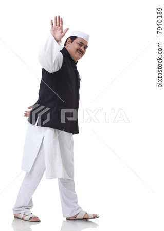 Politician waving over white background 7940189