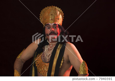 Portrait of a man dressed as Raavan Portrait of a man dressed as Raavan 7940391