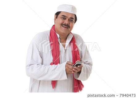 Portrait of politician text messaging 7940473