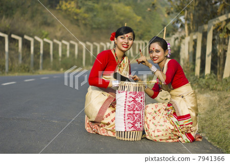 Bihu dancers looking at something Bihu dancers looking at something 7941366
