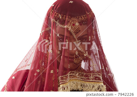 Gujarati brides face hidden behind a veil Gujarati brides face hidden behind a veil 7942226
