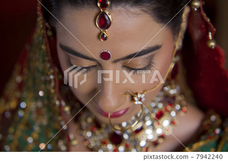 Close up of beautiful brides bindi Close up of beautiful brides bindi 7942240
