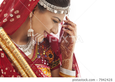 Female dandiya dancer with sticks Female dandiya dancer with sticks 7942428