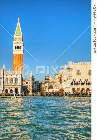 San Marco square in Venice, Italy as seen from the lagoon 7944207