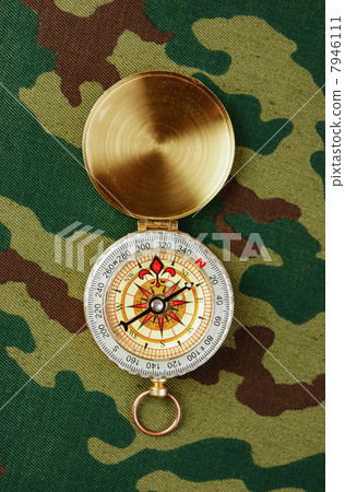 Compass on a camouflage background 7946111
