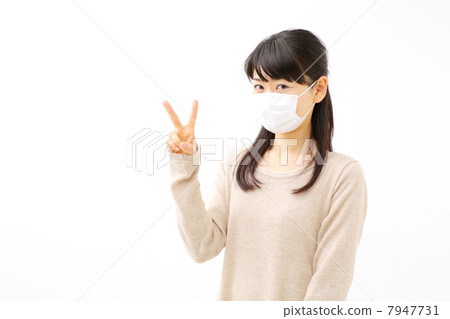 A woman showing her number with her finger 7947731