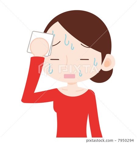 Women upper body sweating Women upper body sweating 7950294