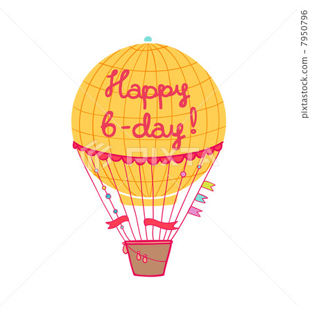 Happy b-day hot air balloon 7950796