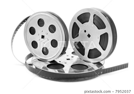 Old film strip on white background 7952037
