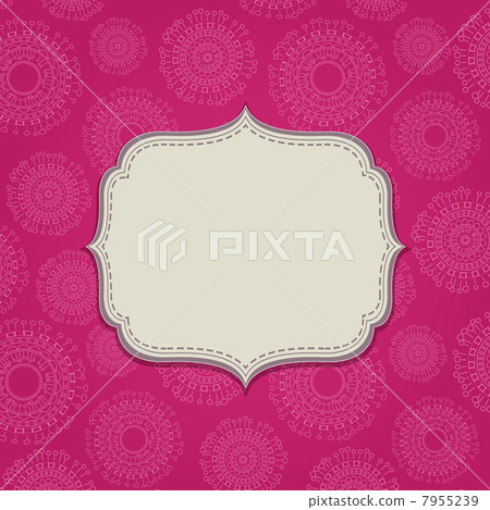 Pink Invitation Card with Blank Label Pink Invitation Card with Blank Label 7955239
