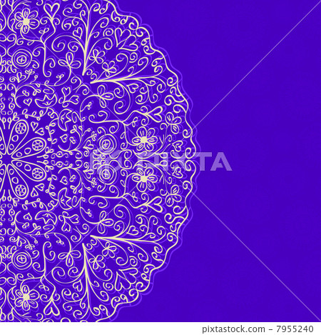 Blue Background with Lace Gold Mandala Ornament 7955240