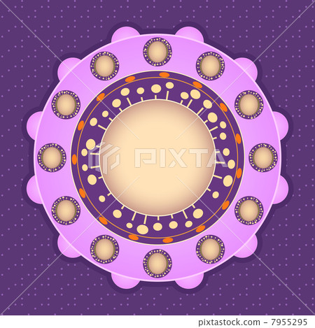 Card with Round Futuristic Label Card with Round Futuristic Label 7955295