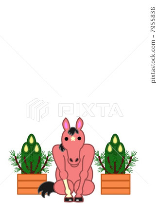 Year, New Year's cards, Kadomatsu background 7955838