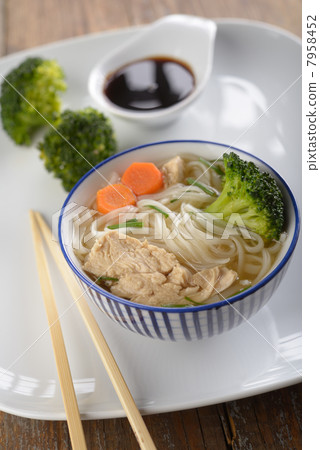 Chicken soup with rice noodles 7958452