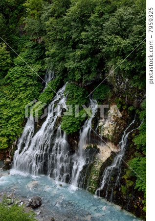 Hokkaido, white mustache waterfall 7959325