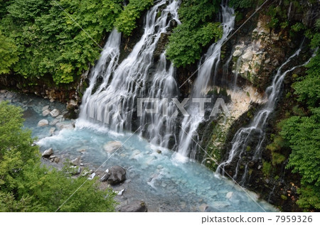 Hokkaido, white mustache waterfall 7959326