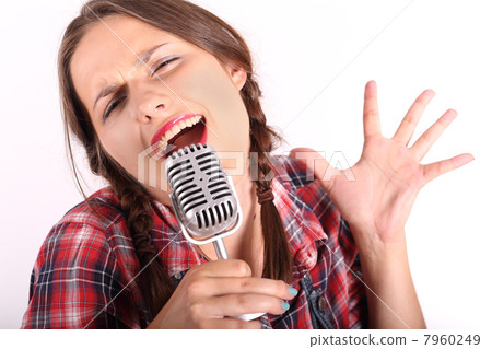 Young girl is singing 7960249