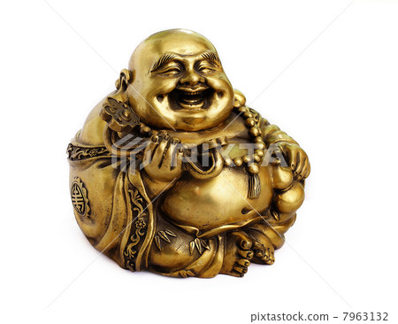 Statuette of Hotei (Buddha) on the white background Statuette of Hotei (Buddha) on the white background 7963132