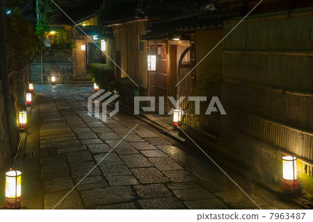 Higashiyama flower lamp stone stone wall street 7963487