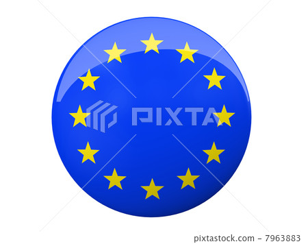 Button with EU flag isolated on background 7963883